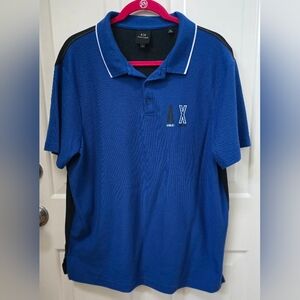 Armani Exchange Blue Polo Shirt Men Size Large